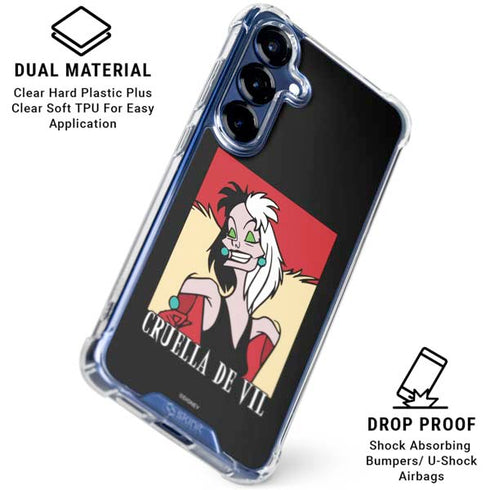 Disney Villains Cruella de Vil Galaxy S25 Clear Case